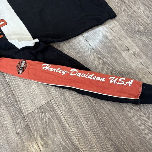Vtg Harley Davidson Mens Sweater XL Black Prestige Embroidered Double Sided HD - Picture 4 of 16